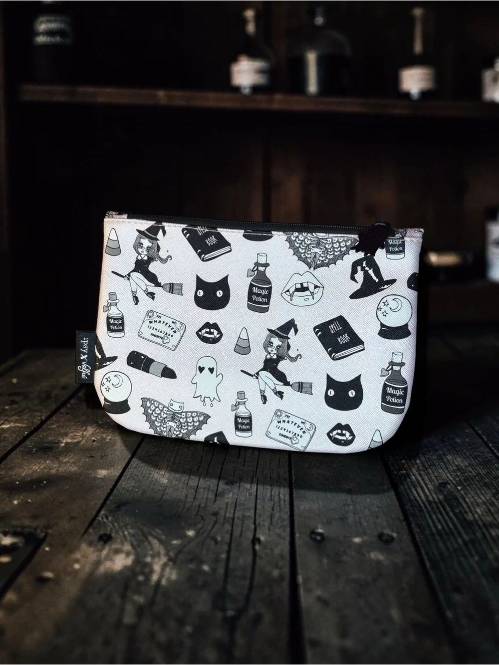 ipsy Pink & Black Spooky Icon Cosmetic Pouch Duo